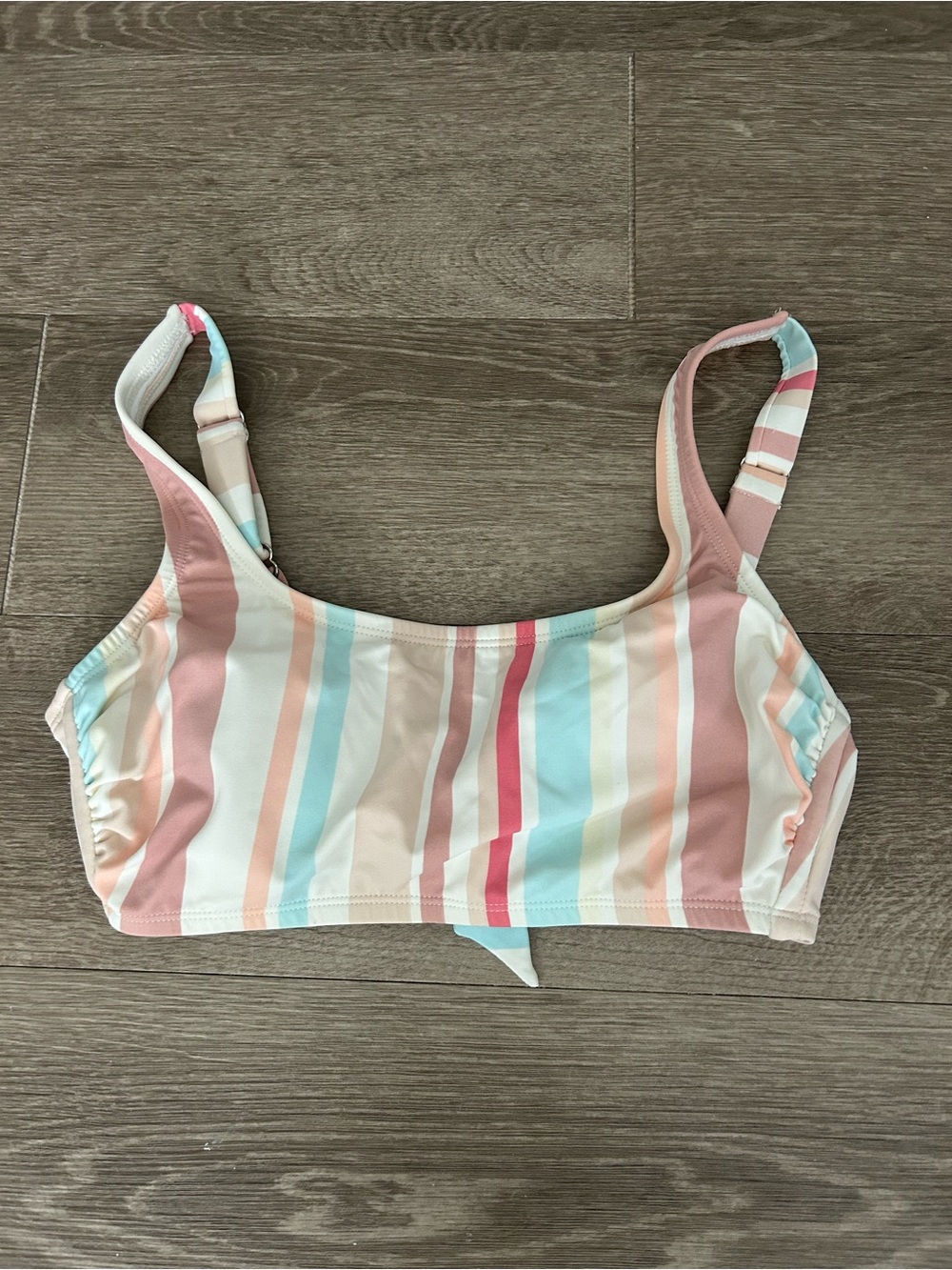 Xhileration Pastel Multi-Stripe Bikini Top - D/DD
